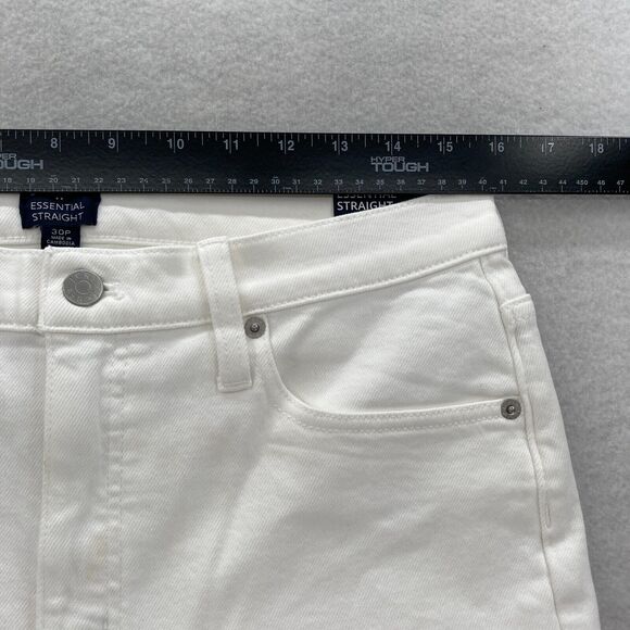 J.Crew Essential Straight Jeans‎ Women's 30P Petite White Denim All Day Stretch - Picture 10 of 16